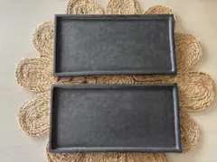 新品 鴨工房 KAMO KOBO 長皿 黒マット2枚のサムネイル