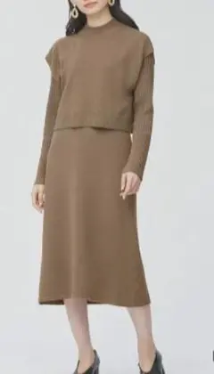 GU 3WAYレイヤードニットワンピース（長袖）