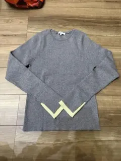 GLOBAL WORK グレー L リブ編み長袖セーター