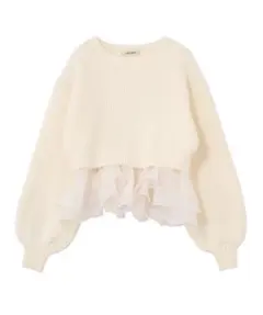 COCO DEAL ペプラムブラウス×パフスリーブニットセット アイボリー