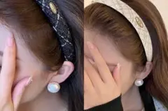 ツイード カチューシャ ヘアバンド 2色セットのサムネイル