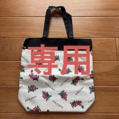 FAUCHON 花柄トートバッグ 外ポケット付き