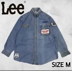 Lee リー デニムシャツ Mサイズ 長袖 ワッペン カスタム 古着 90s