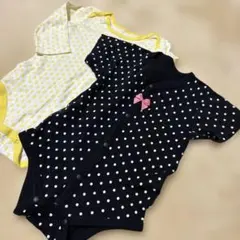 ロンパース・カバーオール2点セット　80 半袖　長袖　前あき　綿素材