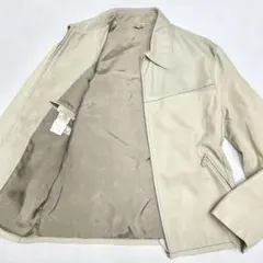 希少 50サイズ HERMES エルメス レザージャケット 切替 ベージュのサムネイル