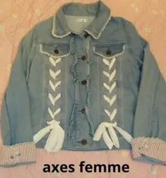 axes femme 姫系 ロリータ 大人可愛い系デニムジャケット フリルリボンのサムネイル