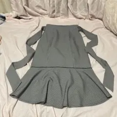 チェック柄 フレアスカート リボン付き evelyn