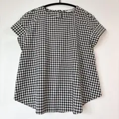 【ZARA】ギンガムチェックブラウス フレンチスリーブ Aライン S