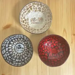 ココナッツの小物入れ　3個セット タイ　ゾウ　チェンマイ購入　新品