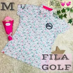 【美品】FILA GOLF★レディース ゴルフウェア 半袖 ポロシャツ M