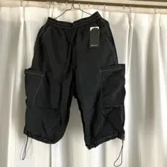 新品★韓国ストリート★メンズ　男女兼用★ハーフパンツ★黒★Sサイズ　ハマーパンツ