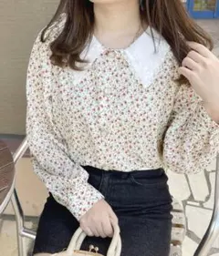 レースフリル襟ブラウス【ZOZOTOWN限定アイテム】春服 秋服 新品タグ付き