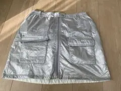 マンシング　ゴルフウェア　スカート　リバーシブル　シルバー　白Ｌ　中綿