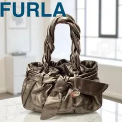 【フルラ】本革レザー★トートバッグ★ブロンズ系【FURLA】