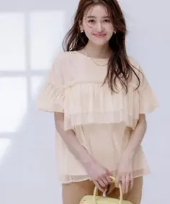 【美品】【近年】ANYSIS エニィスィス【洗える】チュール半袖トップスシャツ