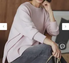 UNFILO コットンカシミヤニット クルーネック　ピンク　M