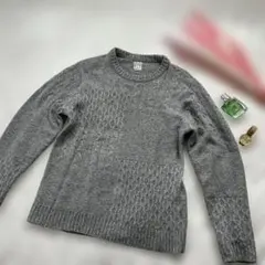 美品　グレー ニット セーター　カシミヤ　タッチ