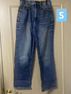 GU ハイウエストストレートジーンズ　デニム　ブルー　S