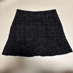 黒 フレアミニスカート　インパン