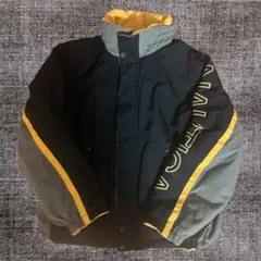 90sNAUTICAリバーシブルフリースジャケットL〜XL 黄色×ネイビー
