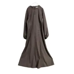 ドロワット・ロートレアモン　薄手 ブラウン チェック　ロングワンピース