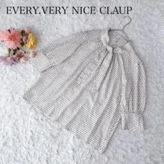 ナイスクラップ　7分袖ブラウス　ボウタイ　総柄　プルオーバー　大人可愛い