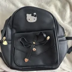 Hello Kitty 黒 リボン付きバックパック