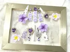 キッズ ギャル ネイルチップ ホワイト×ライトパープル KOGYARU