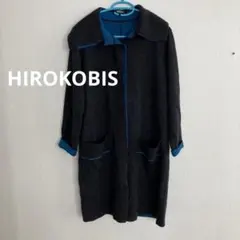 HIROKO BIS ニットジャケット グレー 裏ロイヤルブルー 11号 Lのサムネイル
