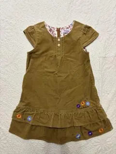 ミキハウス mikihouseカーキ コーデュロイ ワンピース 110