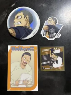 ハイキュー!! 田中龍之介 缶バッジ ステッカー セット