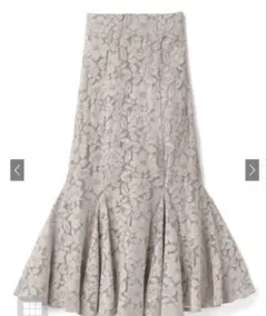 花柄レースマーメイドスカート[kz23] ベージュS