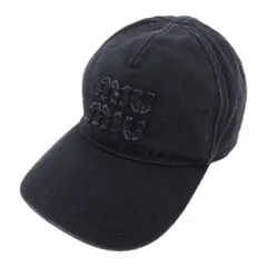 美品 ♡ miumiu ベースボールキャップ ブラック MIU MIU ブラック ベースボールキャップ Mサイズ MIUMIU ミュウ