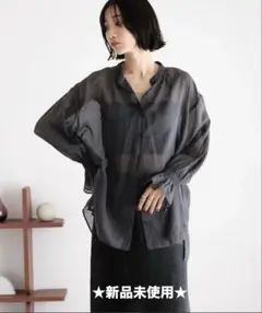 ★新品未使用タグ付き　シアーバックスリットシャツ　ローリーズファーム