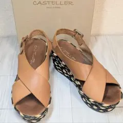 CASTELLER レザーウェッジサンダル36のサムネイル