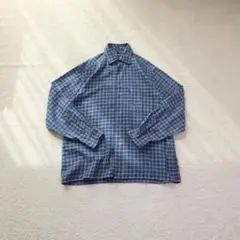 90s～00s PiereCardin ネルシャツ ブルー系 アメカジ L相当