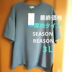 最終価格・SEASON REASON 厚地ブルー系インナー・3Ｌ・新品