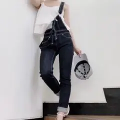 GYDA ZIPスキニーサロペ サロペット スキニー インディゴ Sのサムネイル