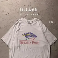 00’s GILDAN 白Tシャツ　アメリカ競馬場　RETAMA PARK