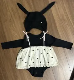 après les cours ベビーワンピース　80 うさぎ耳ニット帽