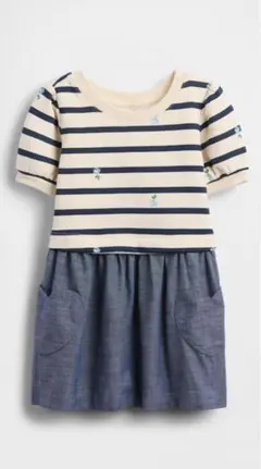 ＊新品・未使用＊ ストライプ ワンピース 女の子 デニムスカート 80cm