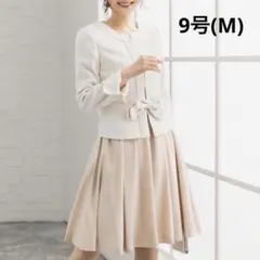 ホワイトジャケット ベージュフレアスカート セレモニースーツ 入学式 9号 M