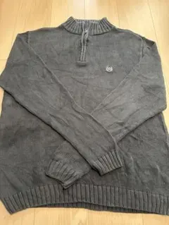 CHAPS ハーフジップ ニット セーター チャコールグレー