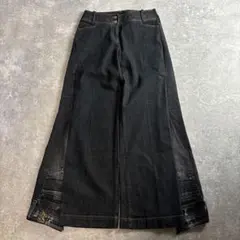 リメイクデニム ワイドパンツ 切替 フェード ヒゲ y2k 平成 vol.224 