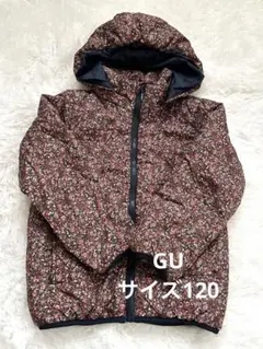 GU/ジーユー 花柄中綿入りジャケット（フード付き） 120cm