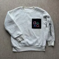 PlayStationコラボ ボアクルーネックスウェット M 白 美品