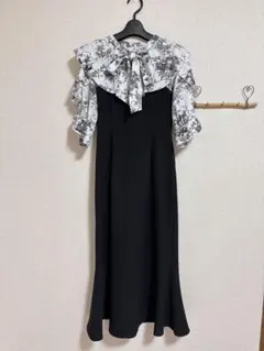 トワルドジュイ柄 ワンピース　GRL グレイル　フリル袖