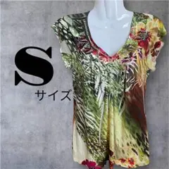 花柄 トップス Sサイズ エスニック リゾート レディース 南国 ボヘミアン