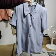 夏物半袖のパープルスーツ上下セットアップ17号