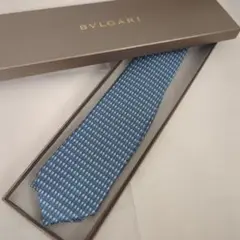 【新品 未使用級】BVLGARI ブルガリ ネクタイ 水玉 総柄 プリント ロゴ